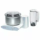 Bosch Küchenmaschine MUM6 Universal Plus MUM6N21, Edelstahl-Schüssel 6,2 L, Mixer 1,5 L, Knethaken, Spatel, Doppel-Schlagbesen, 4 Arbeitsstufen, Momentstufe, Kabelstaufach, 1000 W, weiß