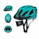 KED Spiri II Trend Allround Fahrradhelm Mit LED Licht Und Reflektor, Optimierter Belüftung, Insektenschutznetz Und K-FIT System | Farbe: Teal Matt | Größe: 52-58 (M)
