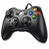 Diswoe Controller für PC Xbox 360, PC-kabelgebundener Controller mit USB Verbessertes Design Ergonomischer Kabelcontroller für Xbox 360 Slim und Windows XP/Vista/7/8/8.1/10/11