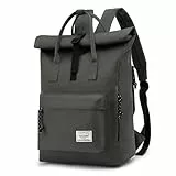 TANTOMI Laptop Rucksack, Rucksack Laptop Tasche 15,6 Zoll, Rucksack Damen und Herren weit öffenbar, Rolltop Rucksack wasserdicht, Backpack Daypack für Schule, Fahrradfahren, Freizeit und Reise.