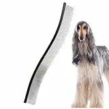 Metallkamm für Hunde,Hundekamm | Ergonomischer gebogener Kamm für die Hundepflege | Haustier-Enthaarungskamm, Tierhaarentfernungskamm für kleine, mittelgroße und große Hunde