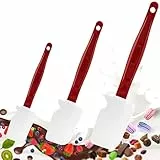 3 Stücke Silikon Spatel zum Kochen Spachtel Küche Pfannenwender Gummispachtel Kuchenspatel, Nahtloses Einteiliges Design für Kochen Backen Mischen (3x Spateln 26/36/42cm)