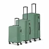 Travelite 4-Rad Koffer Set 3 teilig Größen L/M/S, Gepäck Serie Bali: ABS Hartschalen Trolleys mit TSA Kombinationsschloss (Handgepäck Koffer ohne TSA)