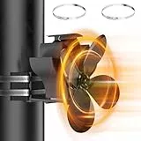 Seseno Ofenventilator Kamin Ventilator Kaminventilator mit 4 Blättern und 2 Ersatzring Kaminbesteck Lüfter für Holzofen Brennholzofen Ofen Schornstein ohne Strom Leiser Betrieb