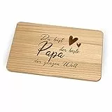 KATINGA Frühstücksbrett für Papa zum Vatertag/Geburtstag (Bester Papa)
