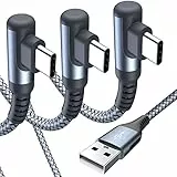 USB C Kabel 3.1A Schnellladung [3Stück 3M+2M+1M], Ladekabel USB C Winkel Type C Kabel Nylon für i Phone 17 16 15/Pro/Max/Plus,Samsung S22 S21 S20 S10 S9 S8 S25 S24 S23,Note20,M31 M30s M20,A71 A52 A51