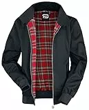 RED by EMP Herren schwarze Basic Jacke mit kariertem Innenfutter XL