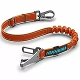 IOKHEIRA Hunde Sicherheitsgurt für Auto, Hundegurt fürs Auto Sicherheitsgeschirr Einstellbarer mit Universalstecker & Befestigung der Verriegelungsstange (Orange)