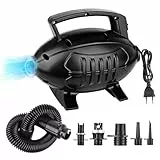 Elektrische Luftpumpe, 600W Luftpumpe Elektrisch, Elektrische Pumpe mit 5 Düsen, Aufladbare Luftpumpe Luftmatratze, Tragbar Luftpumpe Aufblaspumpe für Schwimmring, Yoga-Bälle, Luftmatratze