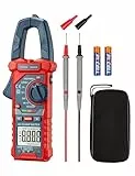AstroAI Stromzange, Digital Clamp Meter 2000 Counts Auto Range Strommessgerät mit AC/DC-Spannung, AC-Strom, Widerstand, Kapazität, Durchgang, Live-Draht-Test, berührungslose Spannungserkennung