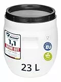 Garronda 23 Liter BPA-freies Fass und Futtertonne, Weithalsfass, Wassertank und Behälter mit Deckel für Sauerkraut sowie Surfass Pökelfass für Fleisch GD-0087, Weiß