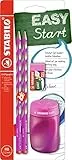 STABILO - Schul-Set für Rechtshänder - EASYgraph S in pink - inkl. Spitzer + Radierer