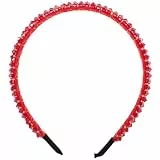 FRCOLOR Rotes Kristall Haarband Damen Glitzer Stirnband Elegant FüR Party Hochzeit Abendveranstaltung Komfortabler Haarschmuck