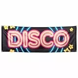 Boland 00753 - Banner Disco, Größe 74 x 220 cm, Polyester, Disco Fever, 70er Jahre, Wanddekoration, Hängedekoration, Fahne, Partydekoration, Geburtstag, Mottoparty, Karneval
