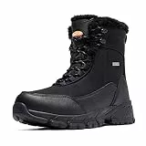 SHULOOK Winterstiefel Herren Wasserdicht Warm Gefüttert Winterschuhe Herren Schneestiefel rutschfeste Hohe Wanderschuhe Outdoor Schuhe Winter für Wandern Camping (Schwarz EU 42)