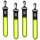 Sylanda LED Blinklicht Reflektierende Anhänger, Reflektierende Lichtband Reflektor Anhänger, 3 Modi LED Kinder Sicherheitslich (4, Gelb, Universal)