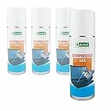 D.RECT Druckluftspray 4x200ml | Air duster PC Reinigungsset Druckluftreiniger | für: die Reinigung von Tastatur, Computer, Kamera, Handy