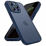 HGH Matt Hülle für iPhone 14 Pro Kameraschutz, Stoßfest Militärstandard FallSchutz Handyhülle für iPhone 14 Pro, Durchscheinende Rückseite Schutzhülle, Anti-Fingerabdruck (Dunkelblau)