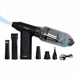 Technaxx Handstaubsauger mit Luftgebläse, 160W wiederaufladbarer elektrischer Staubsauger TX-293 - stufenlose Geschwindigkeitsregelung, 5 vielseitige Aufsätze - ideal für Autos, Tastaturen, Sofas usw.