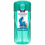 Sistema Hydrate Quick Flip Wasserflasche | 520 ml auslaufsichere Wasserflasche mit Trinkhalm | BPA-frei