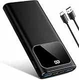 Power Bank, 10000mAh Powerbank Schnellladung mit USB-C Input & Output Externer Akku, Tragbare Ladegerät LED-Anzeige für iPhone 16/15/14/13/12 Pro/Pro Max