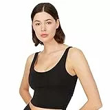 LOS OJOS Crop Tops Damen - Medium Support gepolsterter Sport-BH, Tank Tops für Frauen