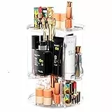 Newaner Make Up Kosmetik Organizer, 360 Drehung Lippenstift-Organizer Kosmetische Aufbewahrungsbox Desktop für Dresser Badezimmer Schlafzimmer, Transparent Kommode aus Kunststoff