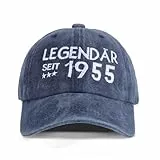NOEMIN Legendäre 1955 Geburtstags Baseball Cap – Vintage Waschbaumwoll Mütze für Herren – Marine Verstellbar, Lustiges Geschenk für Männer zum 70. Geburtstag, Vater, Onkel