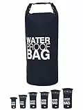 DonDon Dry Bag wasserdichte Tasche 2l, 5l, 10l, 15l, 20l, 30l Pack-Sack Beutel mit Schultergurt - schwarz 30 Liter