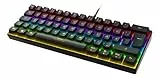 DELTACO Gaming DK430 – Mechanische Gaming Tastatur (RGB Beleuchtung, 60%, Red Switches, Deutsches Layout QWERTZ) – Schwarz