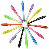 Willingood 14 x Geheimstift mit UV-Licht | unsichtbar schreiben | lesbar durch Licht | Mitgebsel | Kindergeburtstag | Gastgeschenke