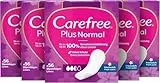 Carefree Slipeinlage Plus Normal mit Frischeduft super saugstarke Slipeinlagen, 5er-Set, 56 Stück pro Packung