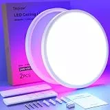 Taipow Deckenlampe Led Deckenleuchte 2 Pcs, 24W Rund Wohnzimmer Lampe Decke, 3000K-6500K 7 RGB Farben Schlafzimmerlampe, Flach Badlampe mit Fernbedienung, Deckenleuchten für Küche Flur - Ø30cm