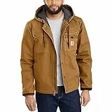 Carhartt, Herren, Lockere Arbeitsjacke aus ausgewaschenem Segelleinen mit Sherpa-Futter, Carhartt® Braun, L
