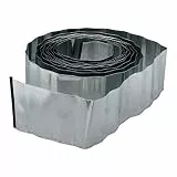 Relaxdays 2 x Rasenkante 10m, Beetbegrenzung aus Metall, verzinkt, flexibel, Umrandung f. Beet oder Rasen, 16cm hoch, Silber