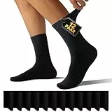 TUUHAW Herrensocken 47-49 Schwarz - Baumwolle Business Socken 47-50 Anzugsocken Lange Männer Strümpfe 12 Paar
