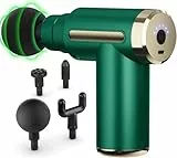 Cotsoco Mini Massagepistole – Muskel Percussion Massagegerät mit 4 Massageköpfen, leise & tragbar, Tiefengewebe-Massage Gun für Rücken, Beine, Schultern & Nacken – Geschenk für Sport & Zuhause Grün