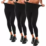 Leafigure 3er Pack Leggings Damen High Waist - Leggins Blickdicht Schwarze für Sport Gym Yoga L-XL