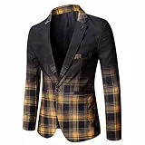 DOExert Formelle Jacken für Herren, schmale Passform, Karierte Anzugjacke, Farbverlauf, Frack, lässiger Anzug, Blazer, EIN Knopf, hässliche Weihnachten