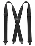 JEMYGINS Herren Outdoor Hosenträger X-Typ längenverstellbar mit robusten Kunststoffschnallen Schwarz