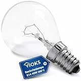 VIOKS E14 Glühbirne 230V 45mmØ 77mm - Backofenlampe 40W 300 Grad E14 für Kühlschrank Bosch Siеmens Neff Backofen Mikrowelle Dunstabzugshaube - Birne & Leuchtmittel für Herd