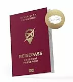 KOKO&LORA® Reisegutschein - Reisepass mit Rubbelaufkleber - zum Beschriften als Urlaubsgutschein inkl. Kuvert - Reise Geschenkverpackung