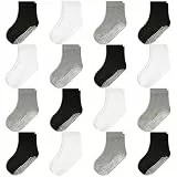 HYCLES Kinder Socken Stoppersocken 16 Parr Rutschhemmende Jungen & Mädchen Kindersocken für 0-7 Jahre