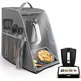 Schutzhülle für Thermomix TM7 | Passgenaue Abdeckhaube, Wasserabweisend & Staubdicht mit Transparentem Sichtfenster & Zubehörtaschen | Küchenmaschinen Zubehör für TM7