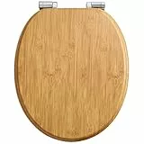 Pipishell O-förmiger Klodeckel mit Absenkautomatik Holz und glatten Metallscharnieren, MDF-Toilettendeckel mit langsamer Schließung, einfache Montage und Reinigung, passend für die meisten Badezimmer