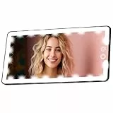 Autosonnenblenden-Kosmetikspiegel mit Beleuchtung, LED Make-up-Spiegel für die Sonnenblende, wiederaufladbar mit 3 Farben und dimmbarem Licht, universelles Zubehör für Auto, SUV, LKW