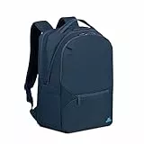 Rivacase Laptop Rucksack 24L bis 15,6 Zoll – 29 x 43 x 18 cm. – wasserfester Tagesrucksack für Damen und Herren, Urban Backpack für Business, Reisen, Sport, Uni, Schule (Dunkelblau)