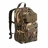 Mil-Tec US Assault Pack Kinderrucksack (14l) • Taktischer Rucksack für Schule, Outdoor, Militär, Wandern • 2 große Fächer + 2 Fronttaschen • Verstellbarer Schultergurt + Brustgurt • Farbe: Woodland