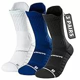Rahhint Coolmax 3 Pack Kompressions Laufsocken Herren Damen Anti-Blasen-socken Running Socks Sportsocken mit TAB-Design, Kompressionszone, Belüftungsnetz und Fußgewölbeunterstützung