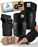 99FLIPS Schoner Inliner Kinder Knieschoner Kinder - Inliner Schoner Set - Schutzausrüstung - Knie und Ellenbogenschützer - Slide - Größe SM SCHWARZ - Knieschützer Skateboard, Scooter, Rollschuhe